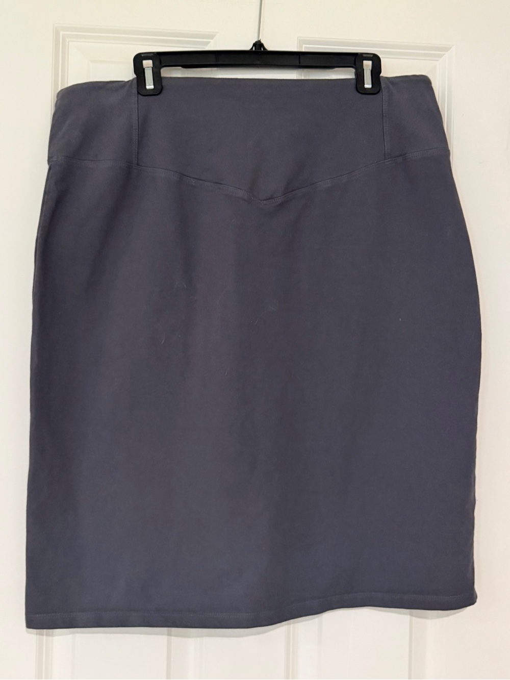 Women with Control Charcoal Gray Stretch Pencil Skirt Back Slit Plus Size 1X